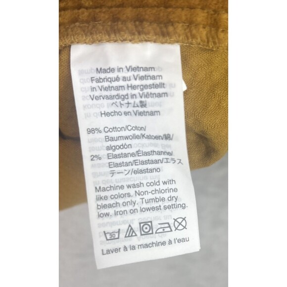 Madewell Corduroy Fall Antique Gold Side-Button Shift Dress Oversized Size XS - Picture 7 of 7